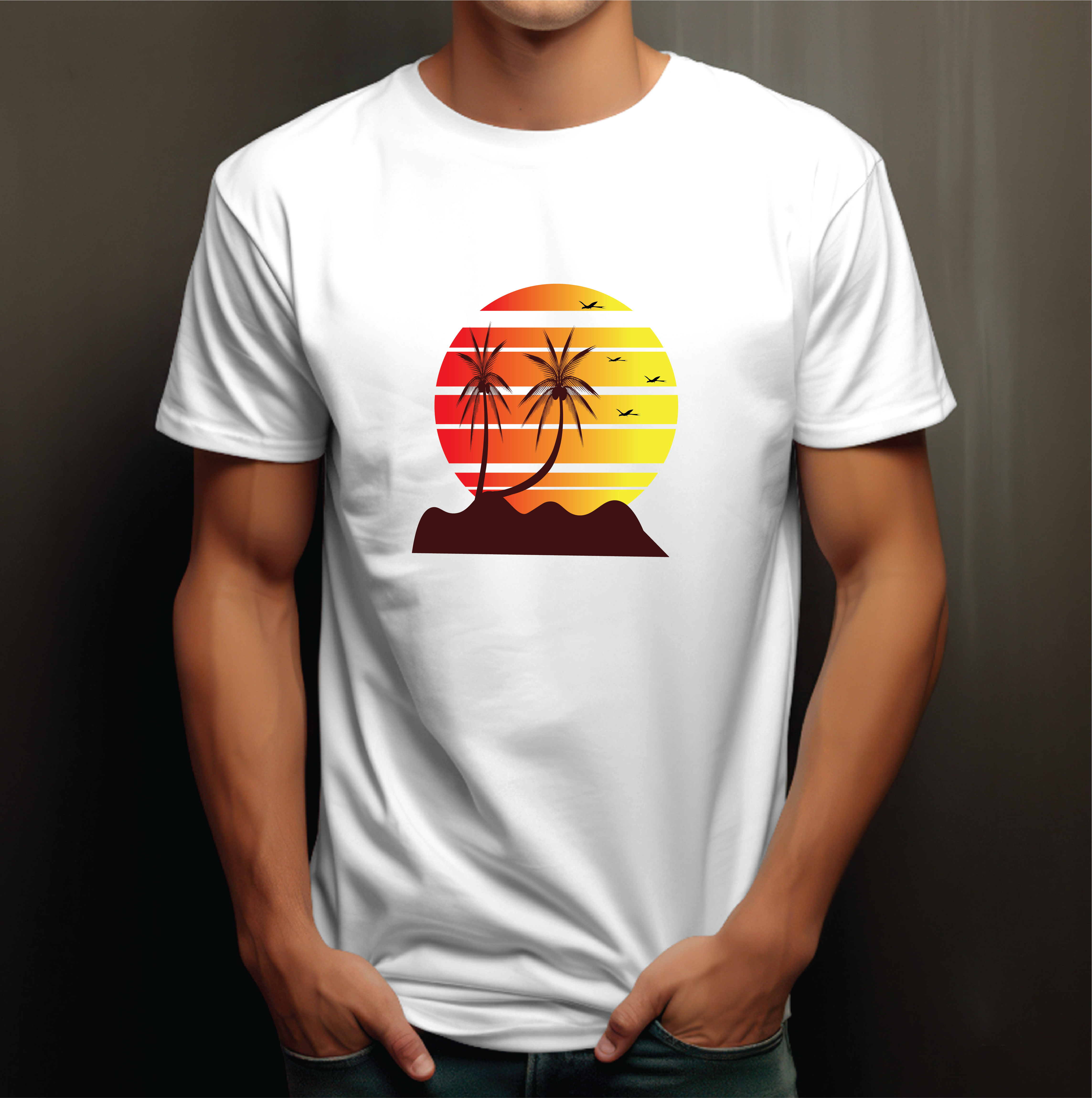 Sunrise drawing T shirt Design 